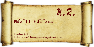 Müll Rózsa névjegykártya